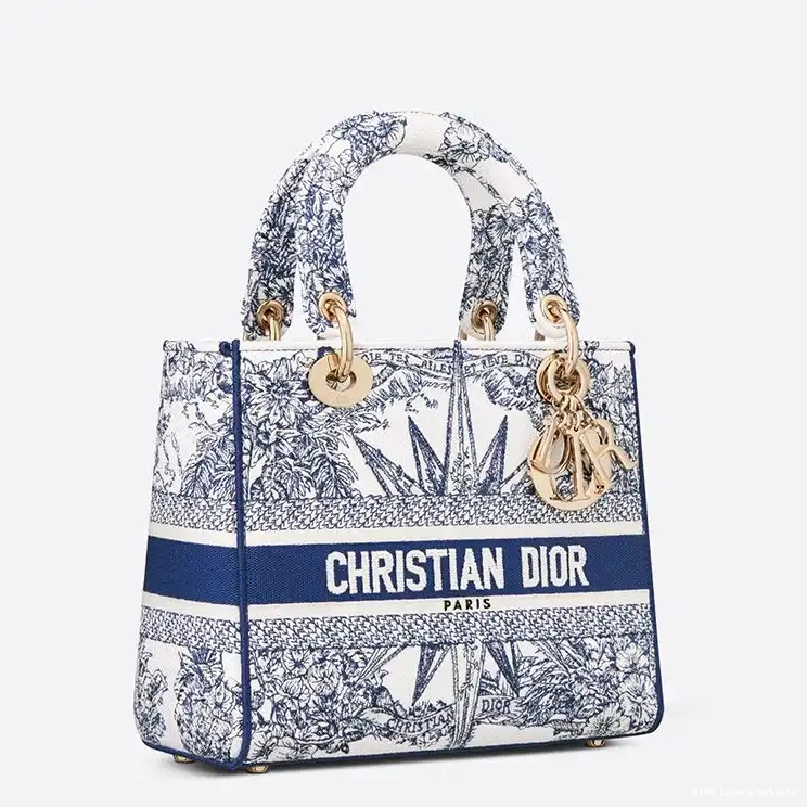Cheap Medium Blue D-lite Bag Reve d'Infini Canvas Motif Lady 0404 Luxury